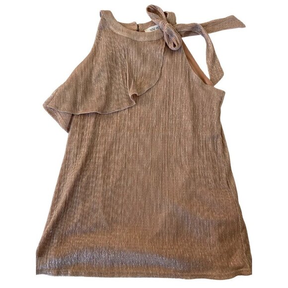 Nine West open shoulder dusty rose metallic top - Picture 6 of 8